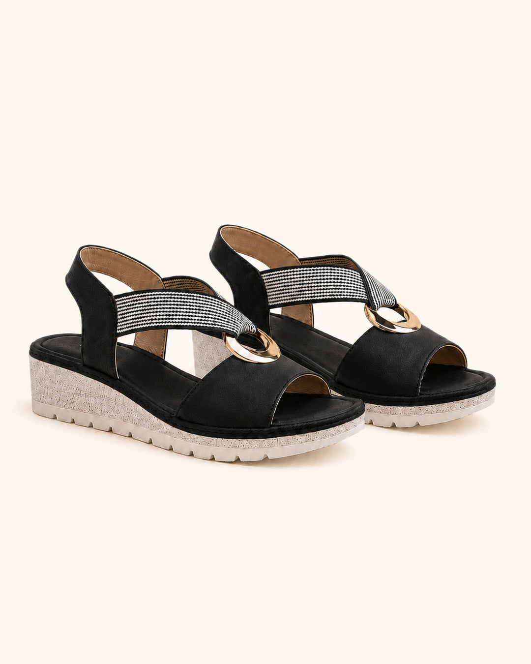 Amelia — Comfortable sandals with golden arch