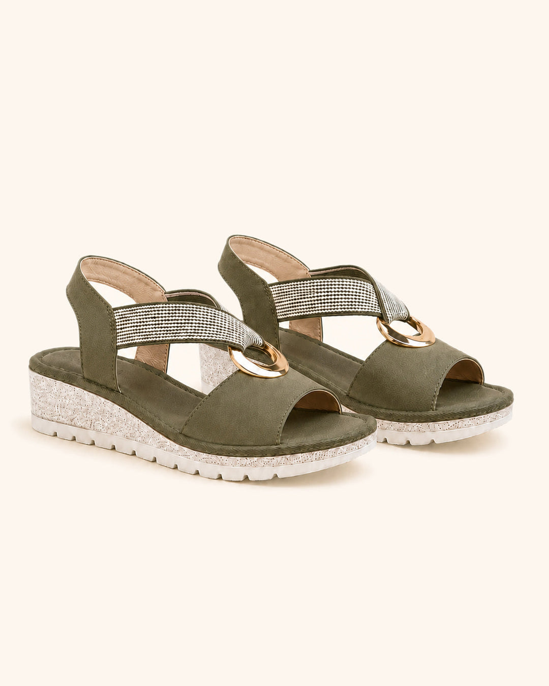 Amelia — Comfortable sandals with golden arch