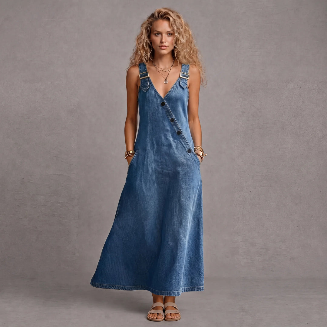Lena | Stylish Denim Dress With Pockets