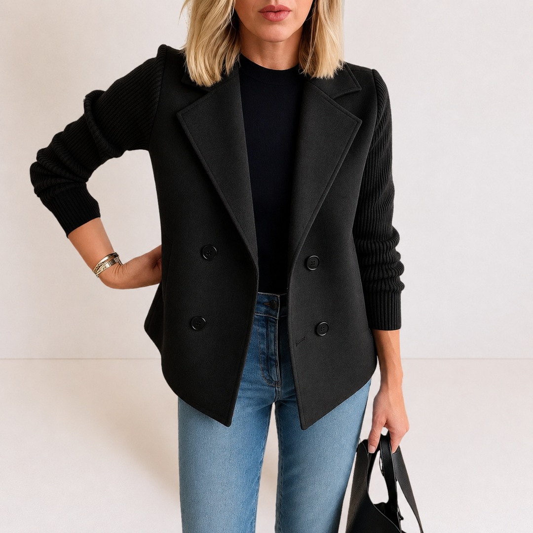 Caroline | Knit Sleeve Blazer Jacket
