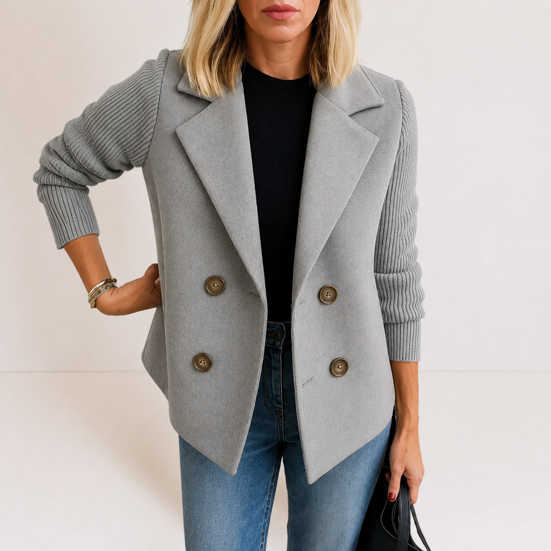 Caroline | Knit Sleeve Blazer Jacket