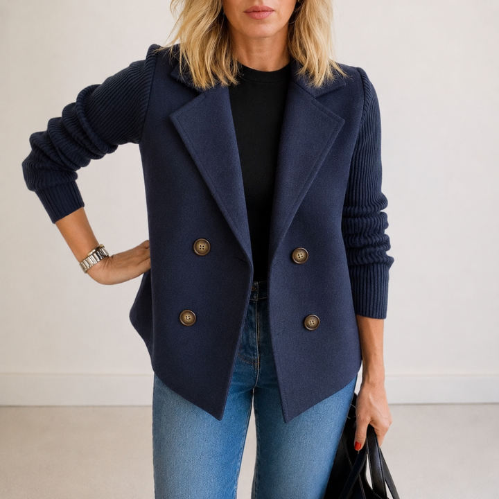 Caroline | Knit Sleeve Blazer Jacket