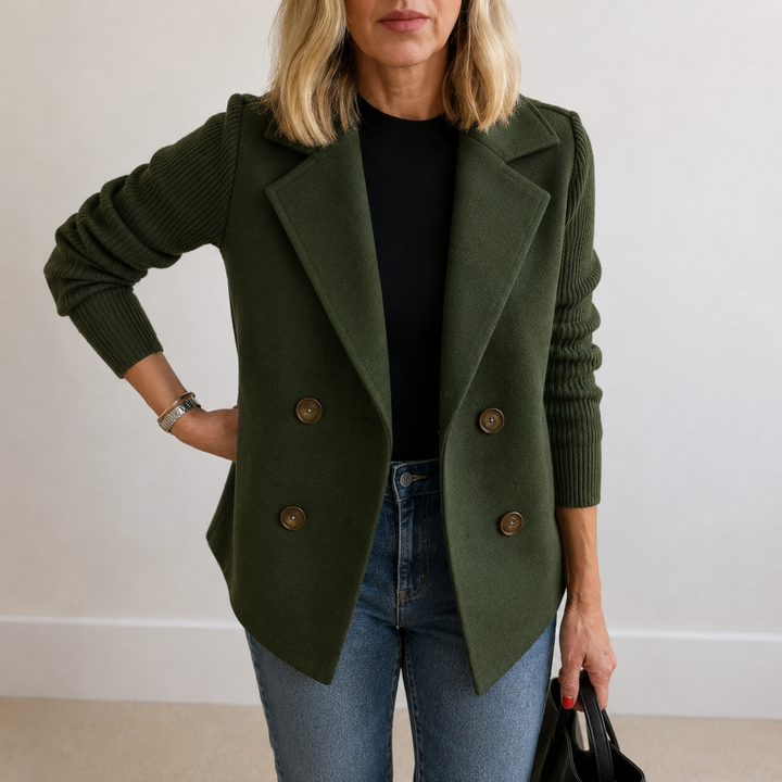 Caroline | Knit Sleeve Blazer Jacket