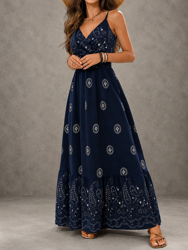 Patricia - Paisley Wrap Maxi Dress