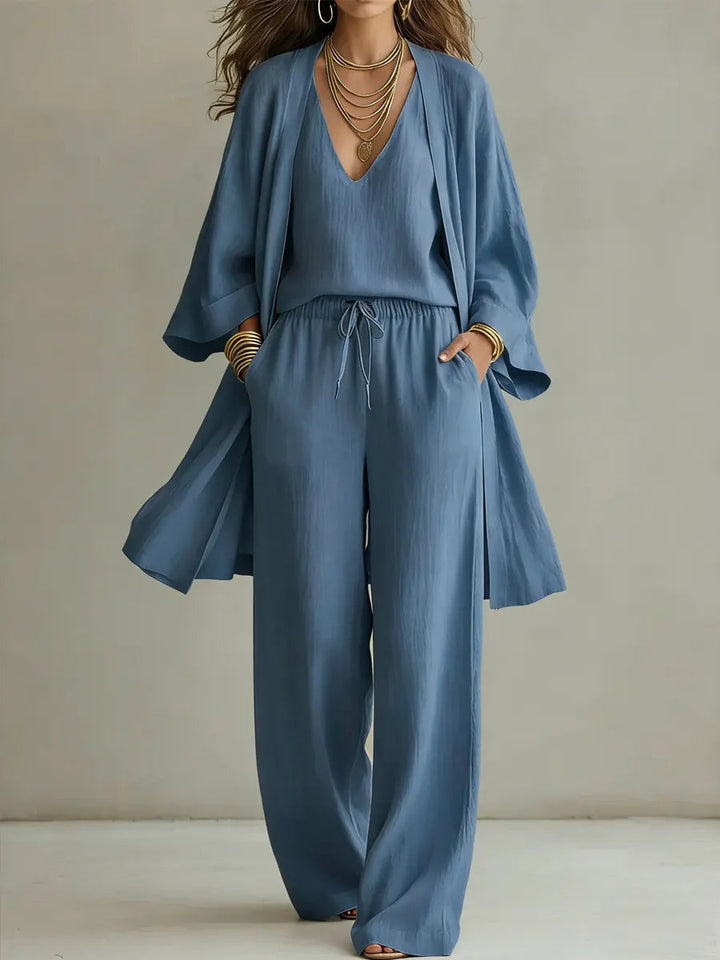 Isabelle | Casual 3-Piece Linen Loungewear Set