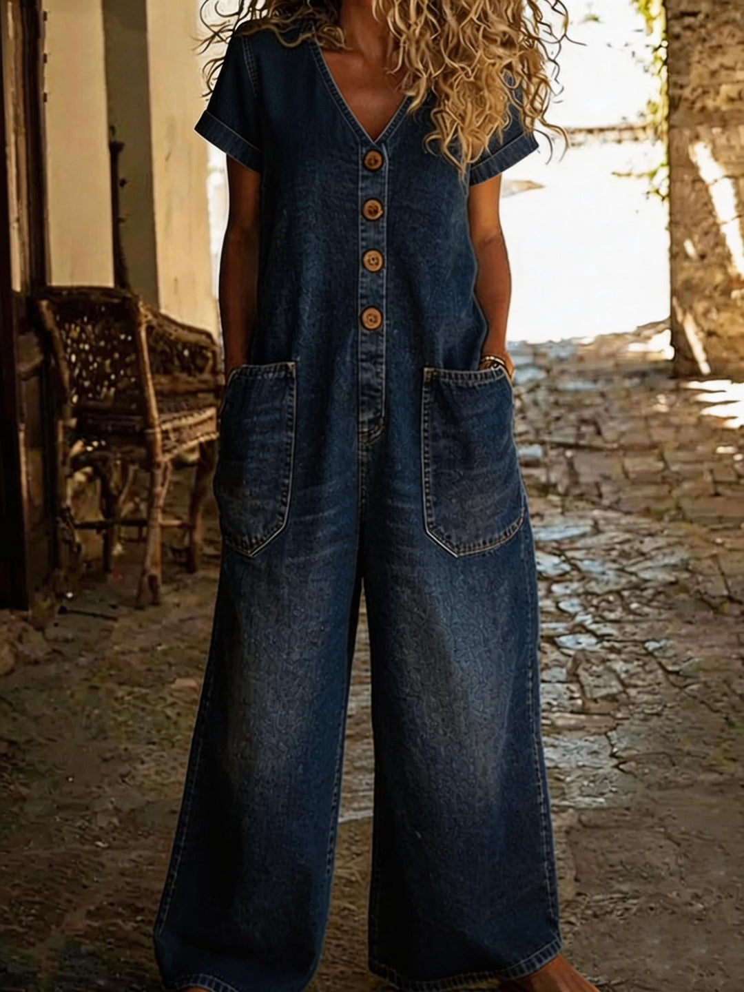 Heidi - Stylish Denim Jumpsuit With Pockets