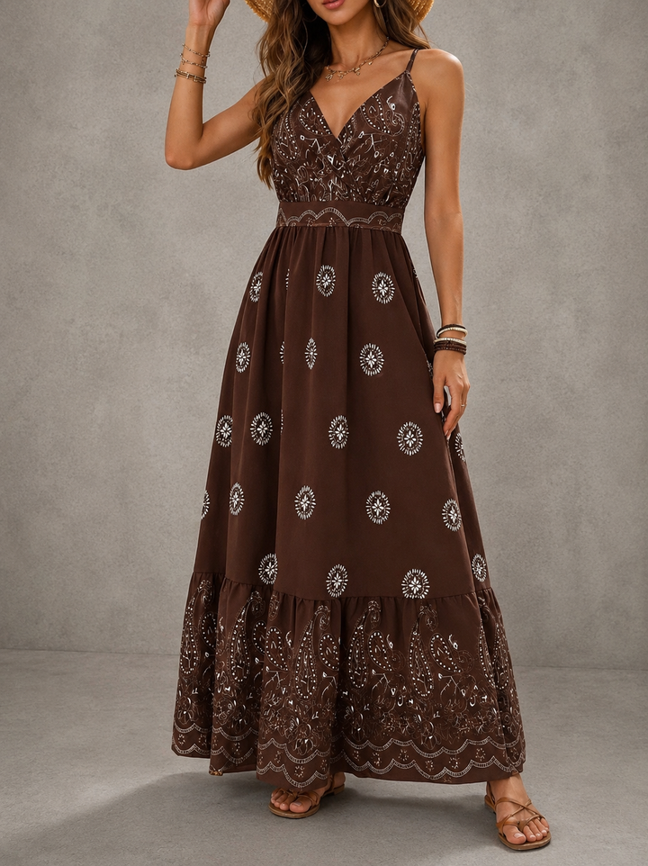 Patricia - Paisley Wrap Maxi Dress