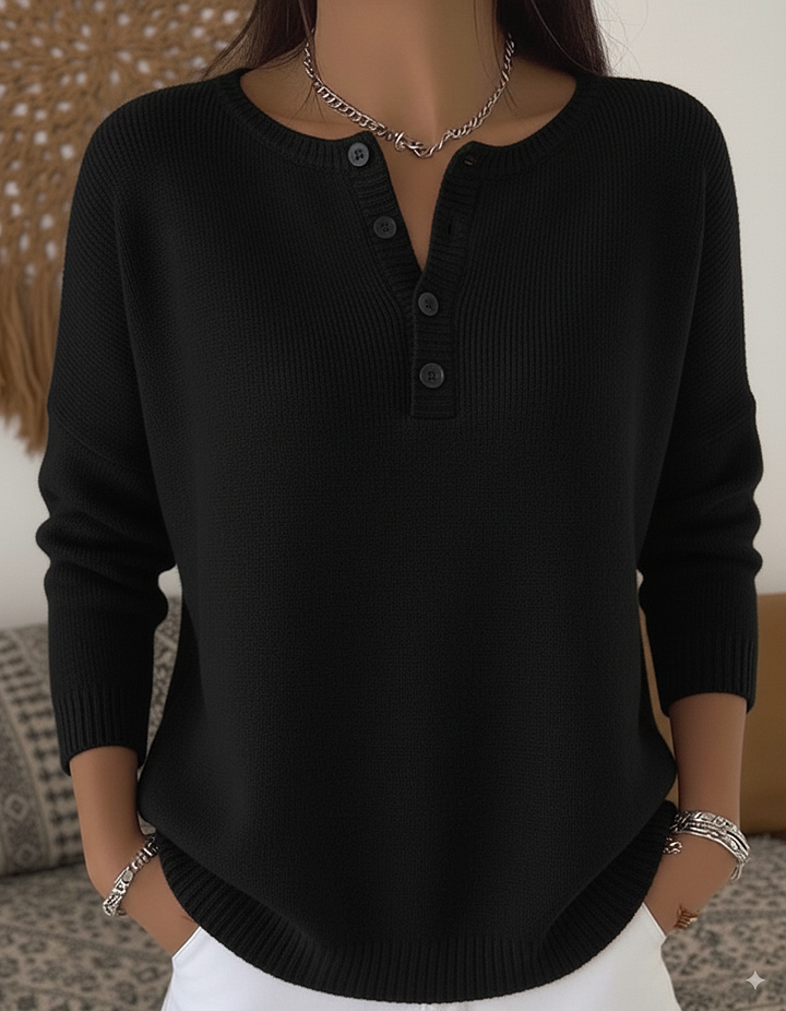 Monica™ | Women's Classic Button Knit Sweater