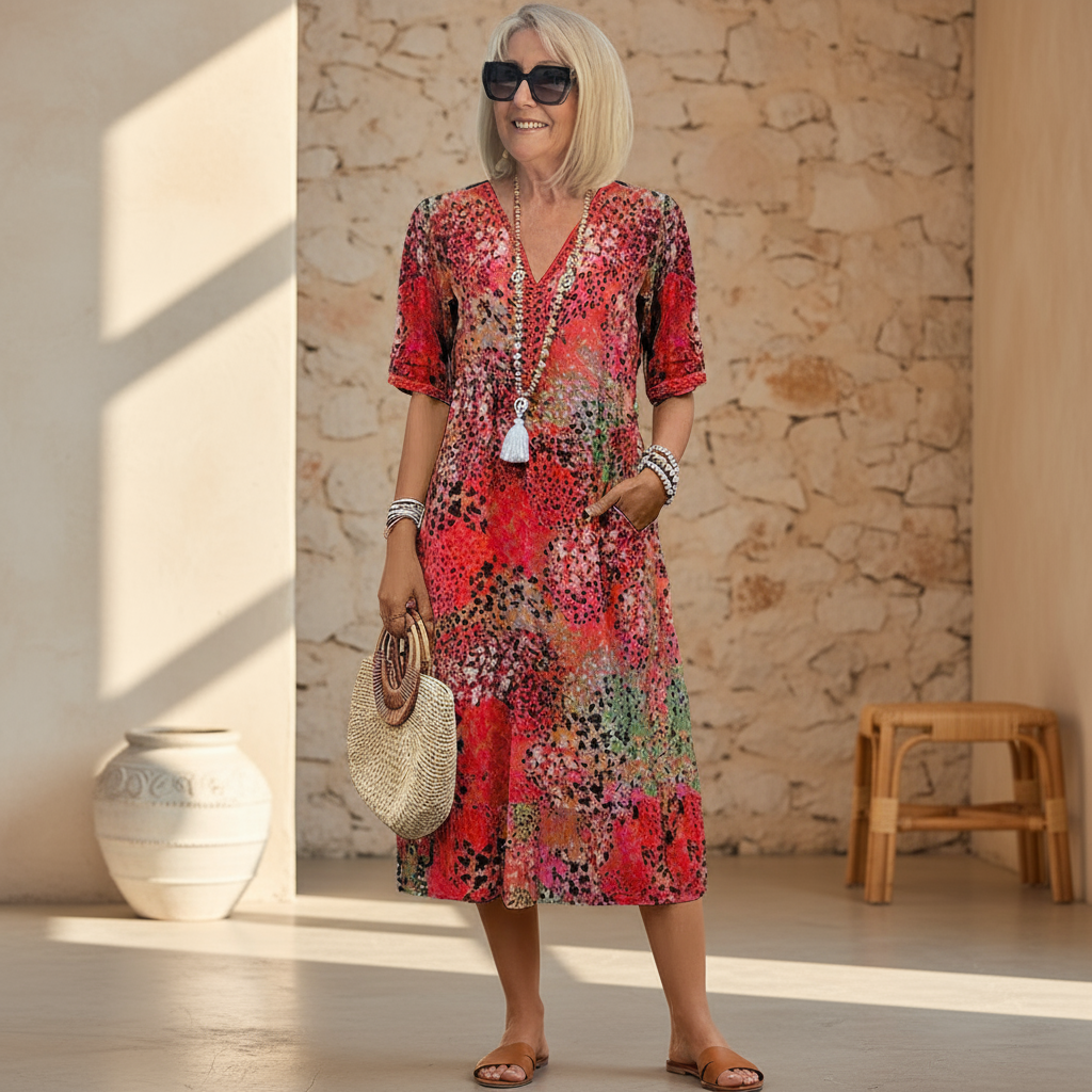 Andrea - Vibrant Midi Dress Amy & Emily Andrea - Vibrant Midi Dress Amy & Emily