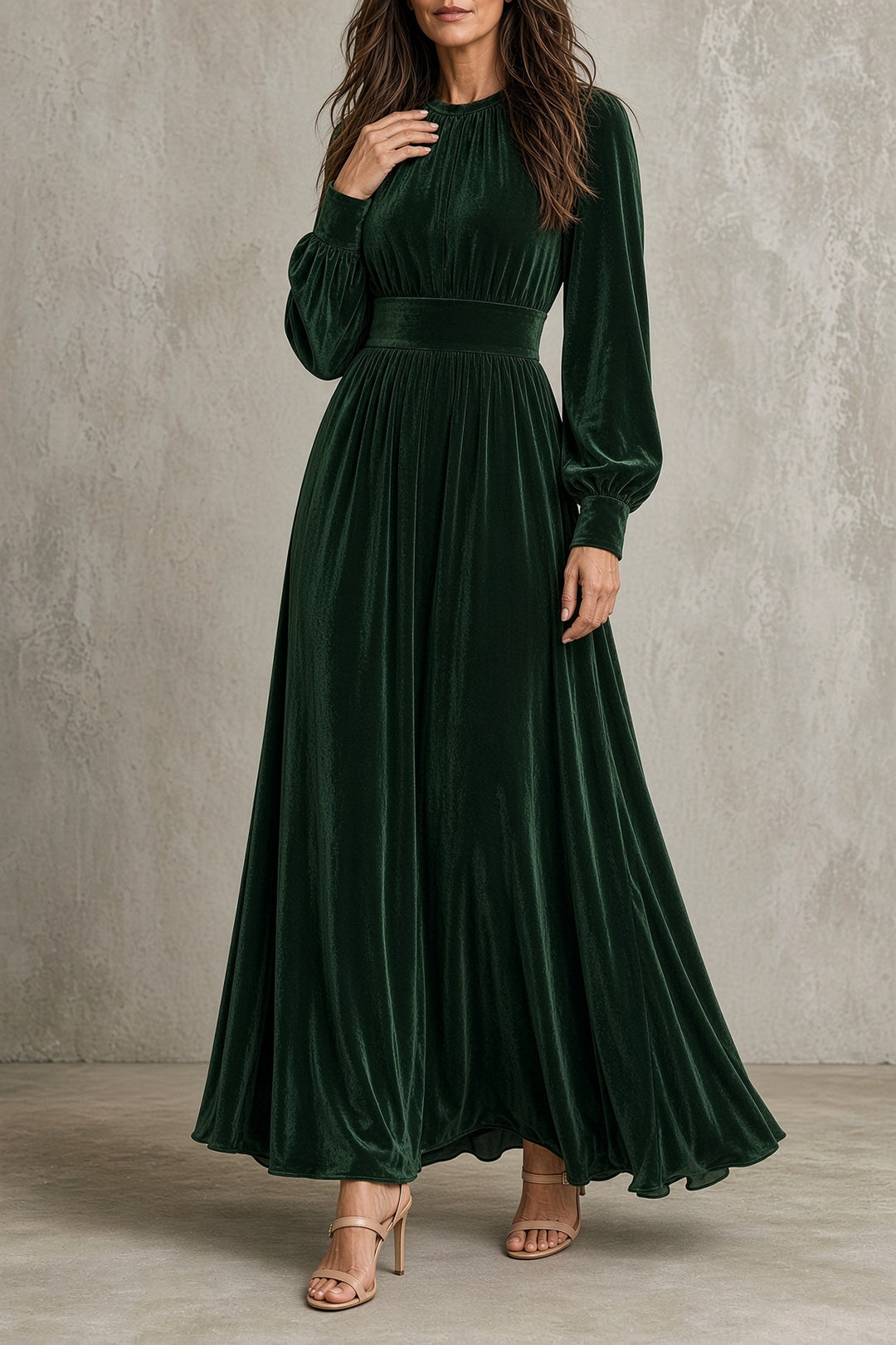 Rhea | Flowing Pleated Maxi Dress