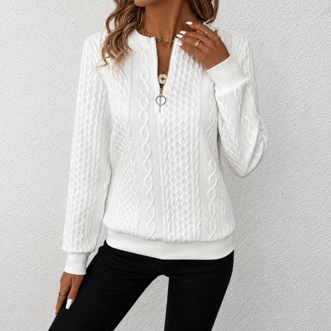 Heidi™ | Textured Quarter-Zip Sweater