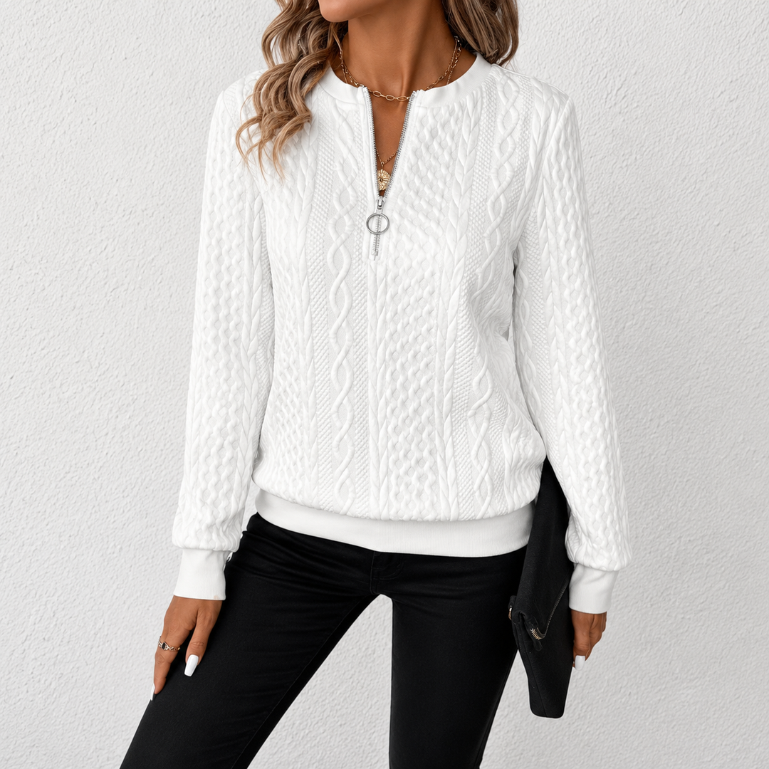 Heidi™ | Textured Quarter-Zip Sweater