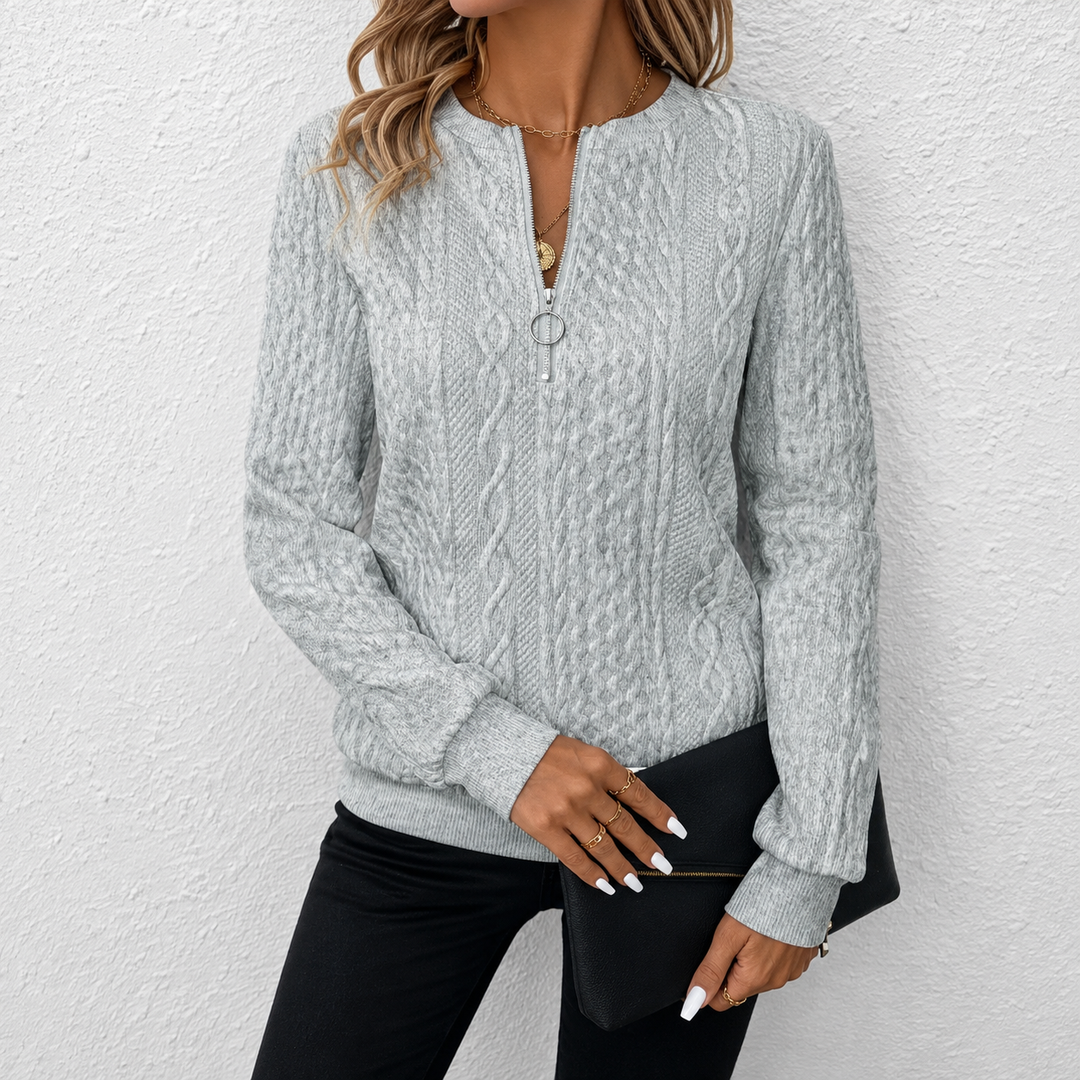 Heidi™ | Textured Quarter-Zip Sweater