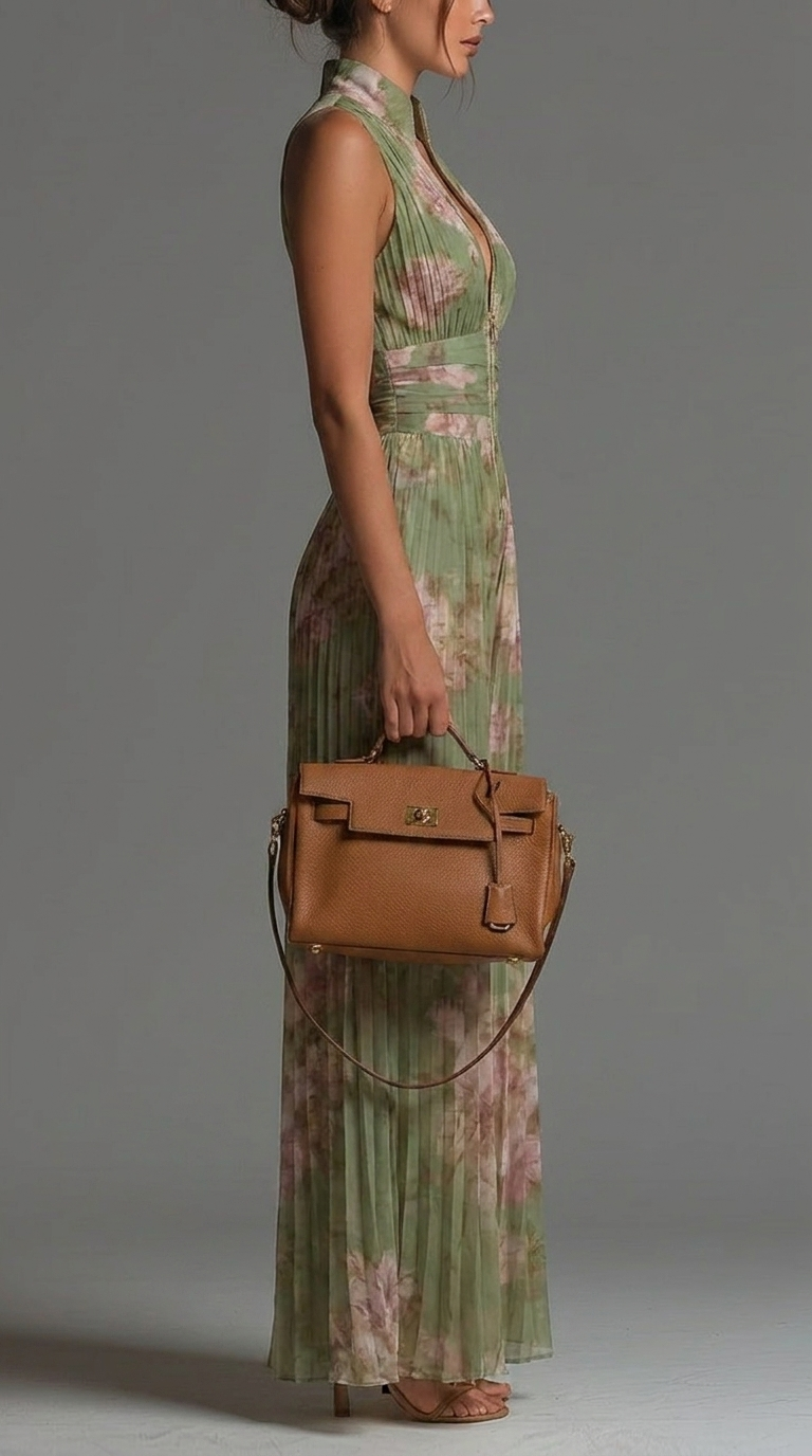 Sophia – Pleated Floral Chiffon Jumpsuit