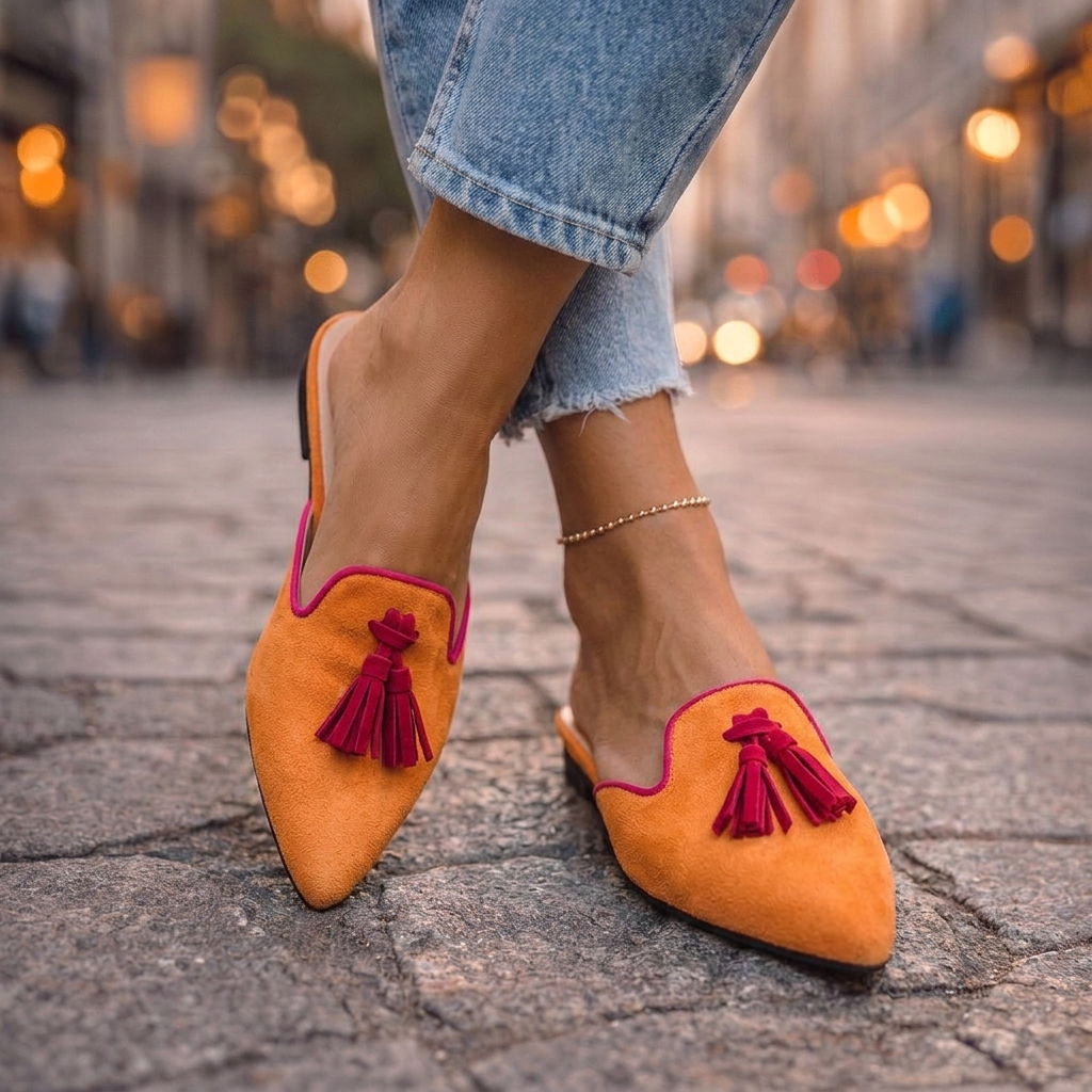 Serafine | Pointed Slides with Tassels