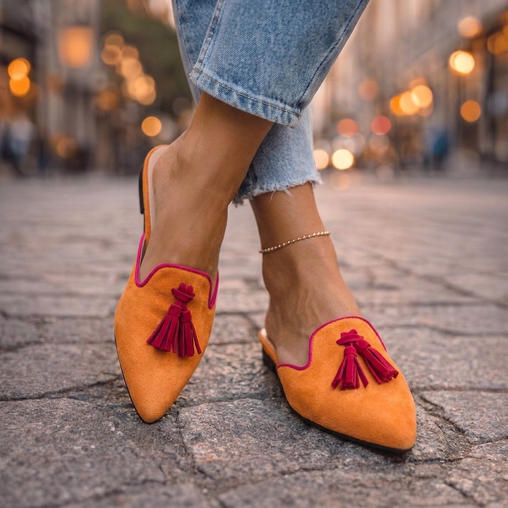 Serafine | Pointed Slides with Tassels