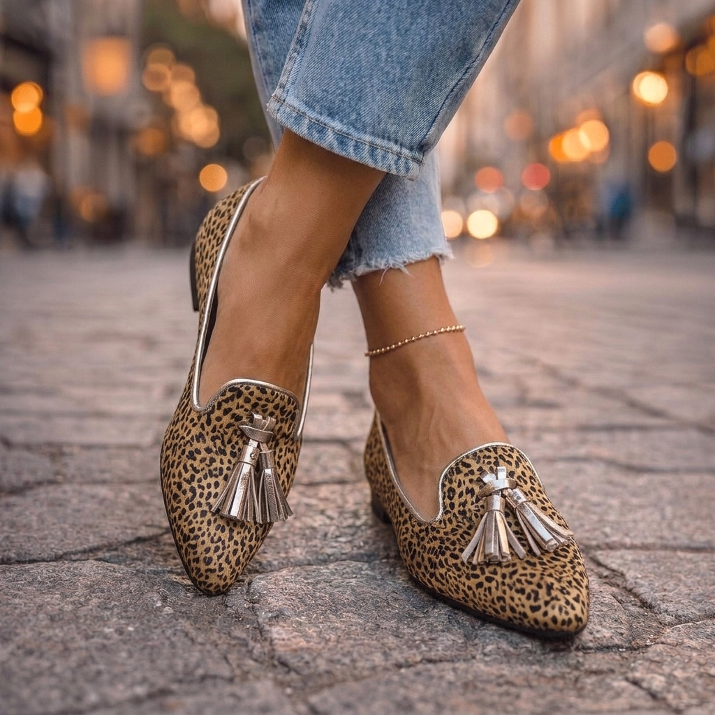 Dianna | Loafers with Tassels and Animal Print