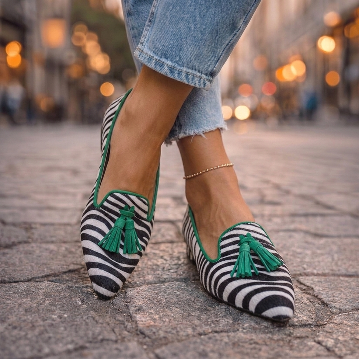 Dianna | Loafers with Tassels and Animal Print