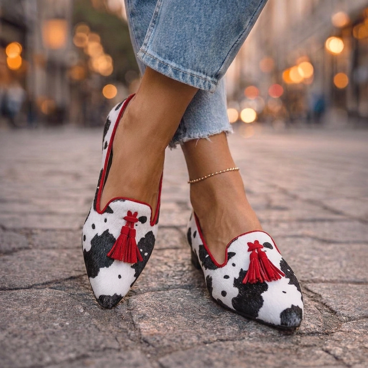 Dianna | Loafers with Tassels and Animal Print
