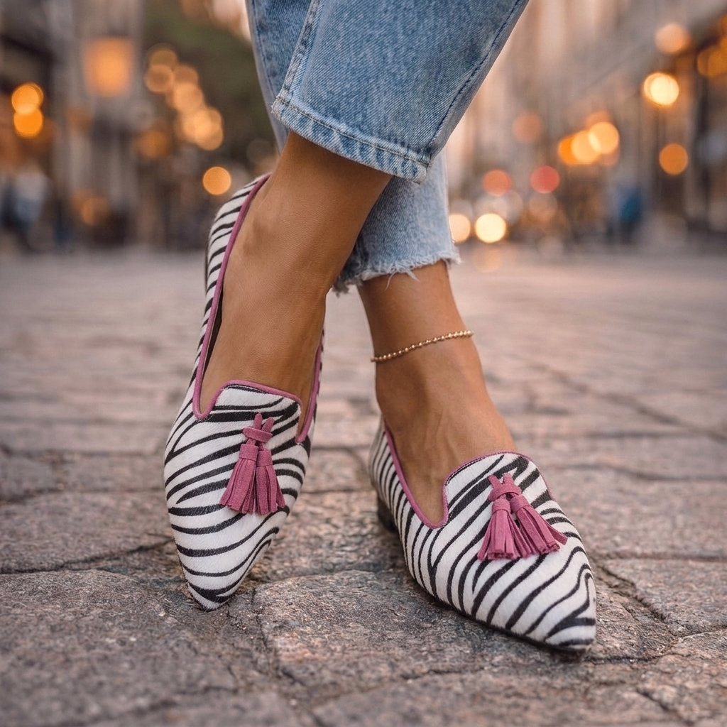 Dianna | Loafers with Tassels and Animal Print