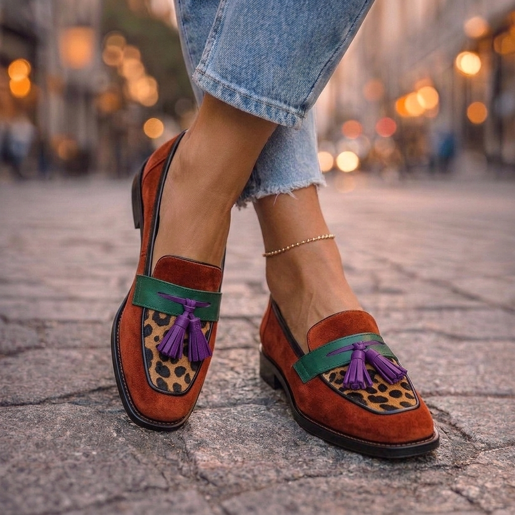 Naomi | Square-Toe Fringed Loafers