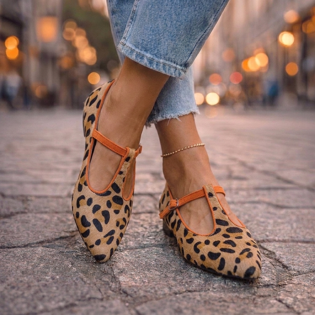 Matilda | Leopard Pointed Shoes with Buckle