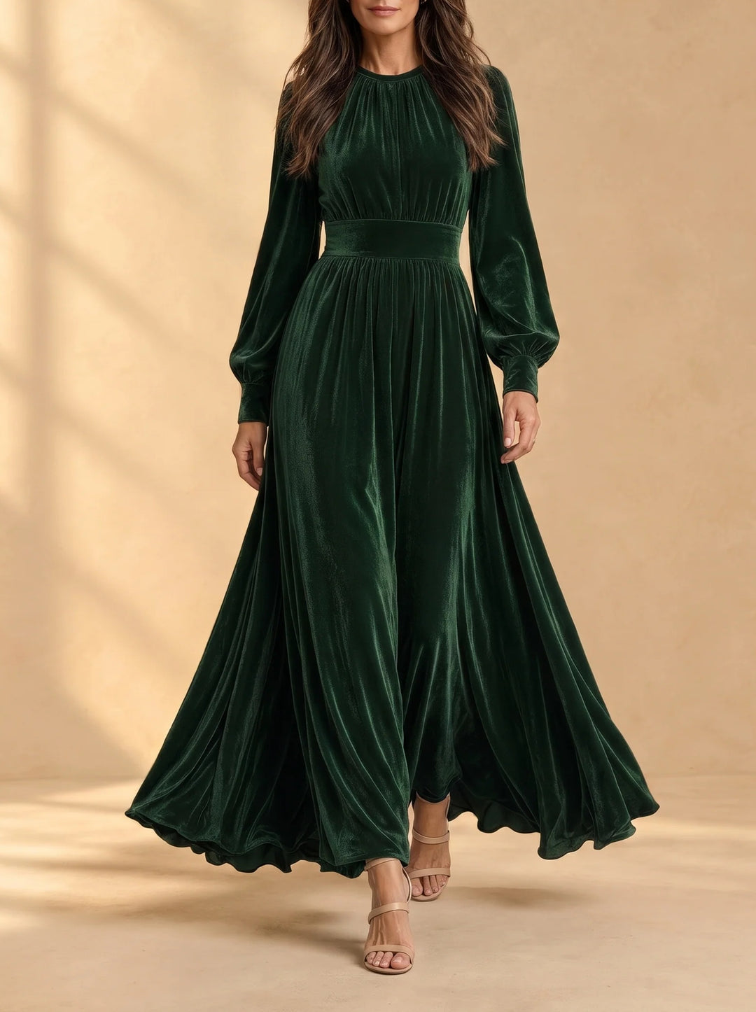 Susannah pleated maxi dress