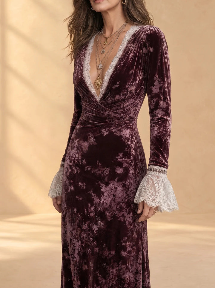 Bernadette lace-trimmed wrap dress