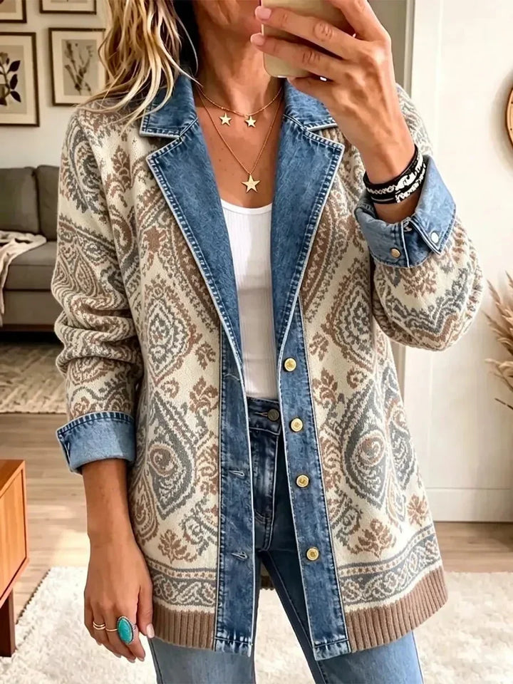 Lettie™ | Ethnic Patchwork Denim Jacket