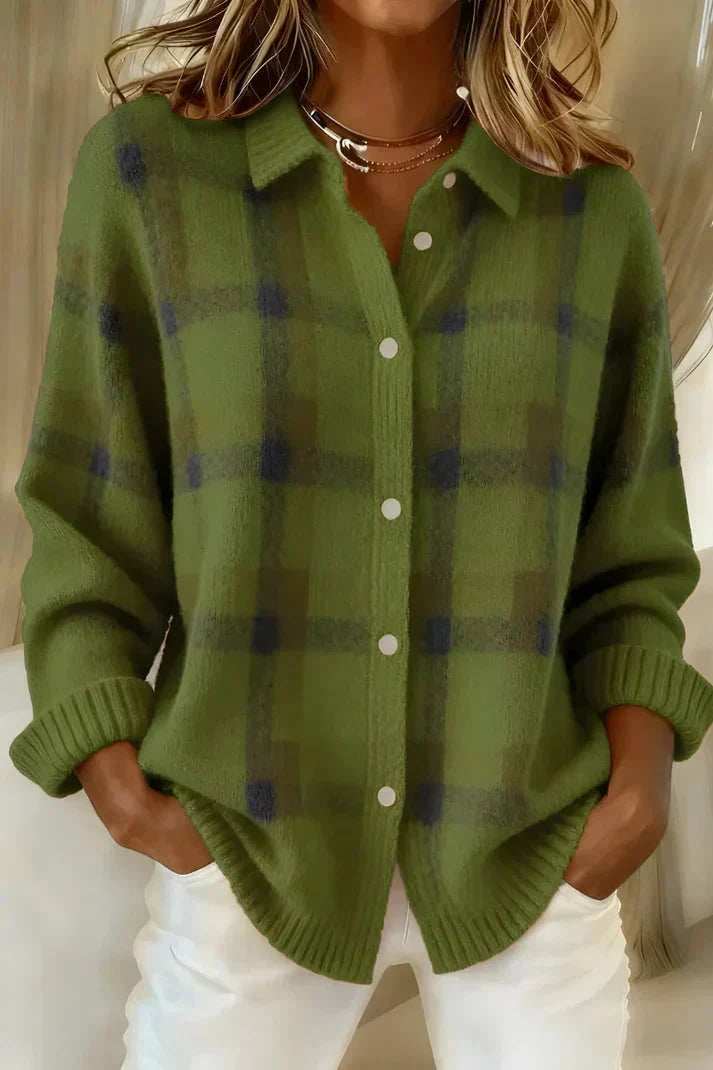 Haley™ | Women's Plaid Knit Cardigan