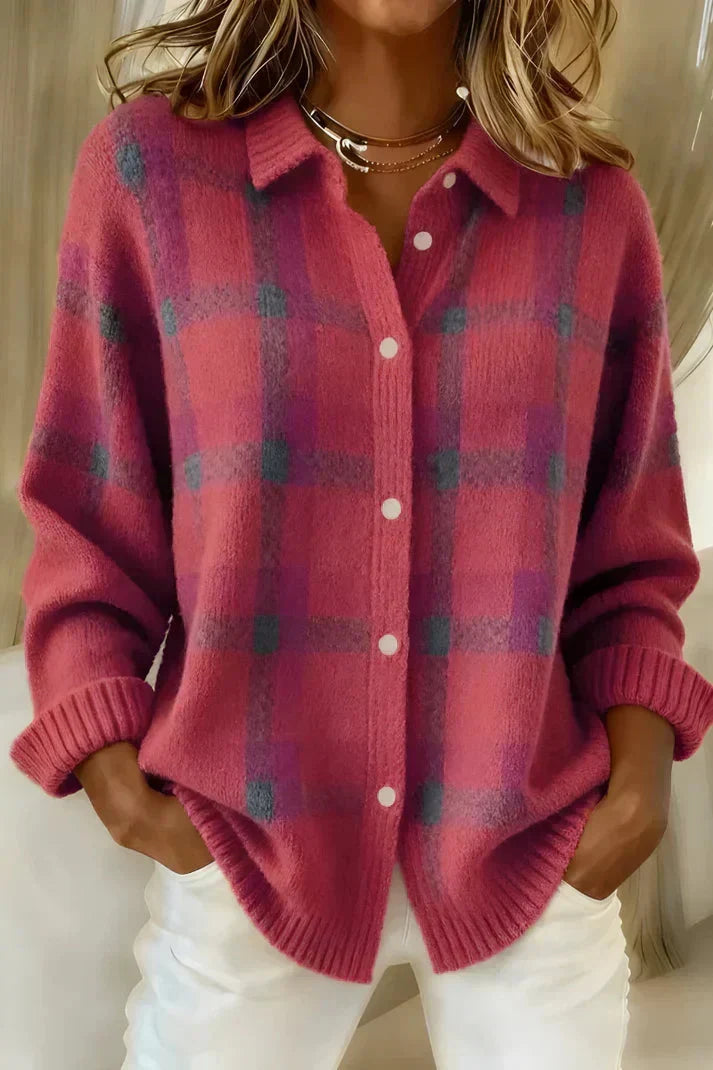 Haley™ | Women's Plaid Knit Cardigan