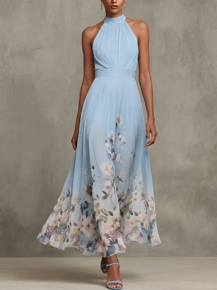 Gail - Vintage Off-Shoulder Floral Maxi Dress