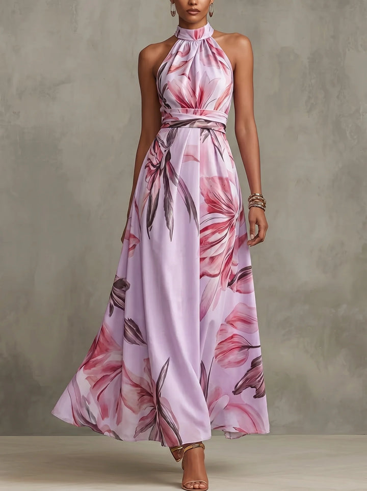 Heather - High Waist Bohemian Floral Maxi Dress