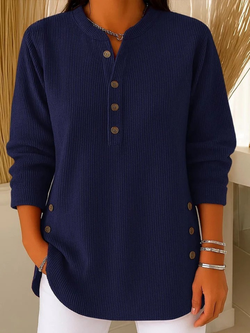 Renata™ | Women's Ribbed Button Detail Tunic