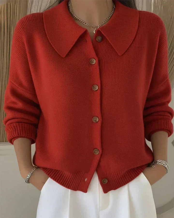 Amara™ | Women's Classic Collared Knit Cardigan