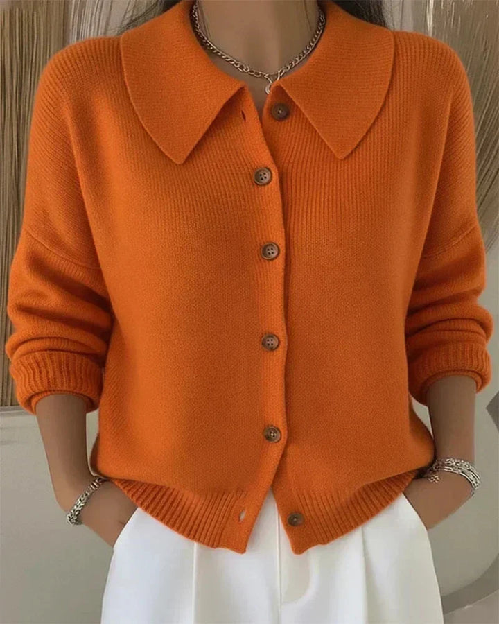 Amara™ | Women's Classic Collared Knit Cardigan