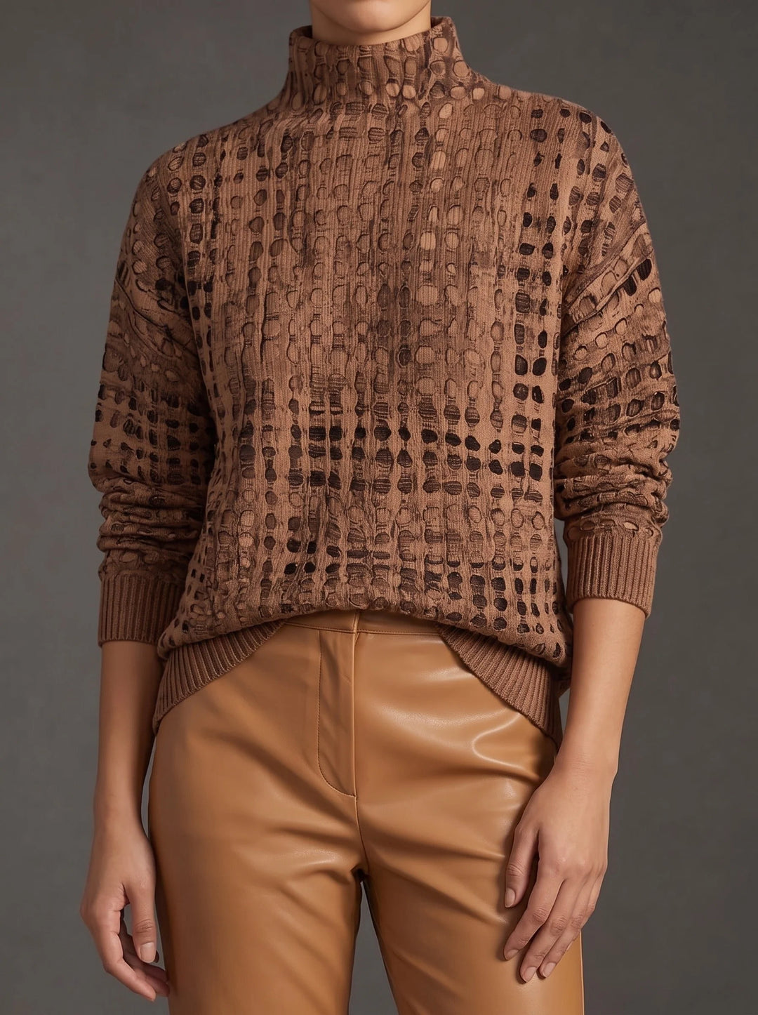 Ysolde | Lattice Turtleneck Sweater