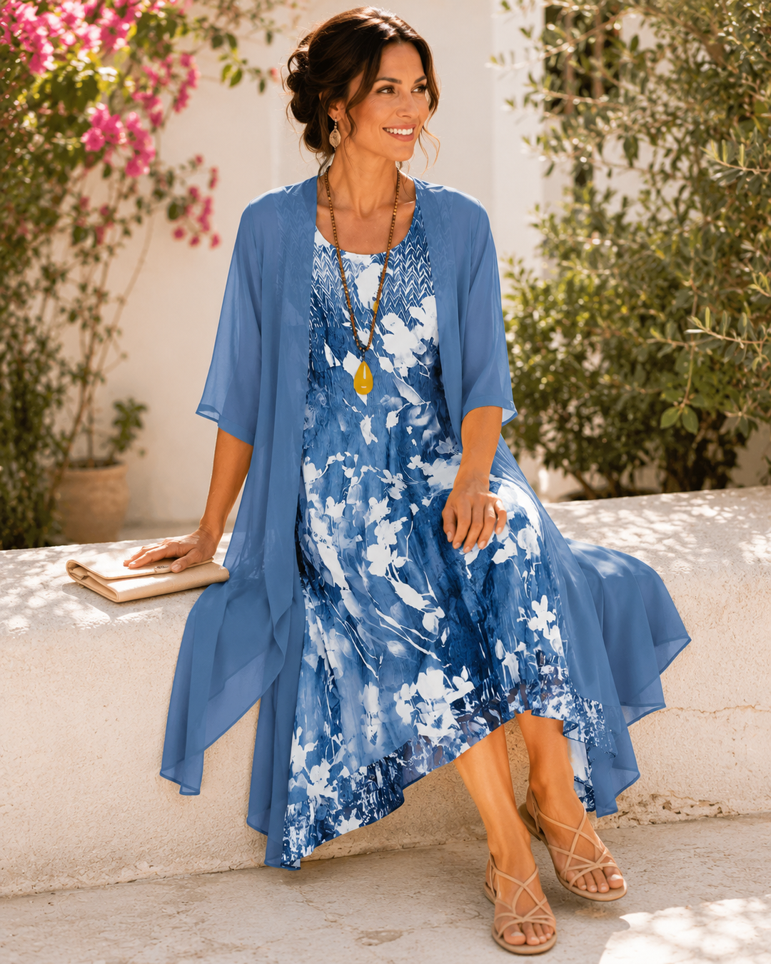 Olivia Two-Layer Airy Dress detail