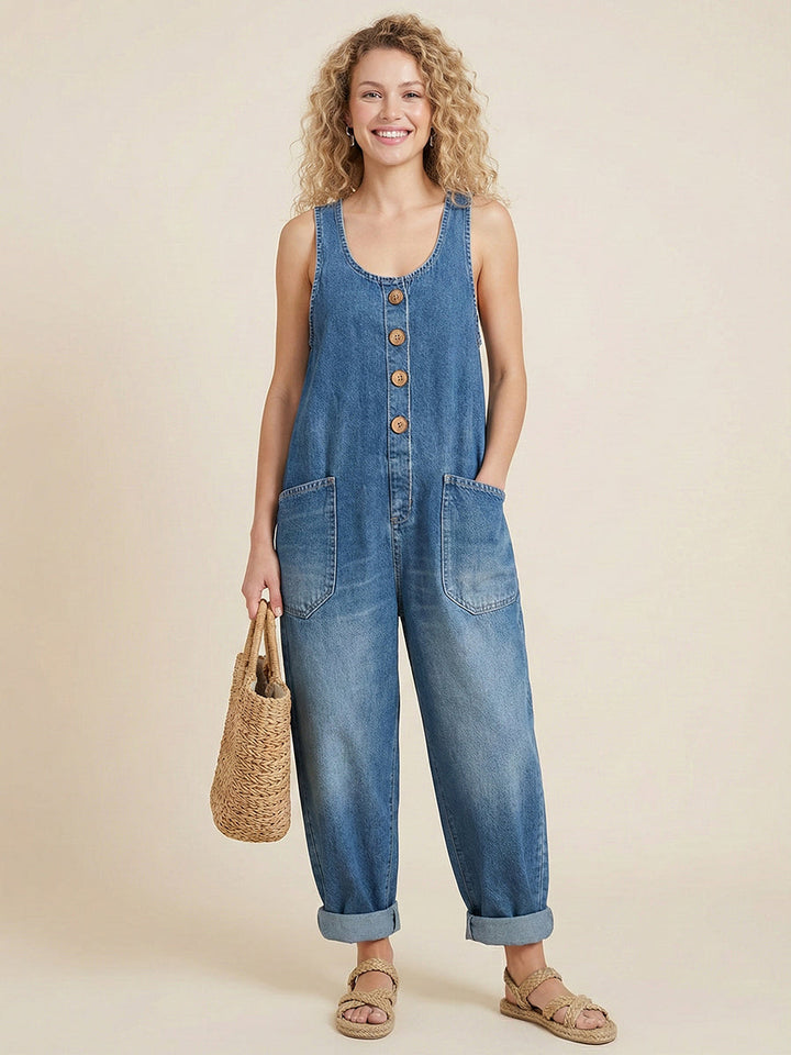 Sarah | Stylish Denim Jumpsuit With Pockets