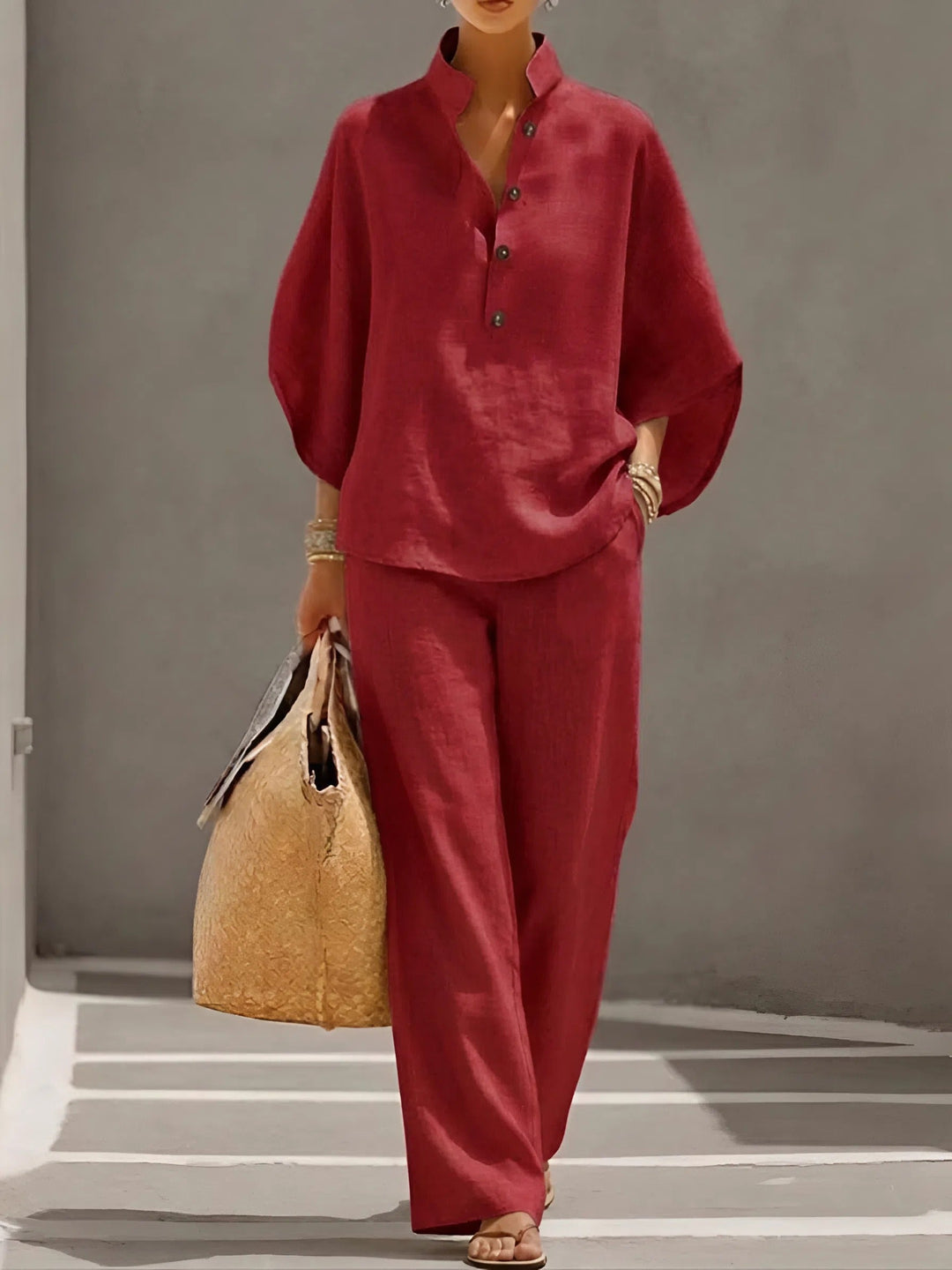 Elena - Casual Set in Cotton and Linen