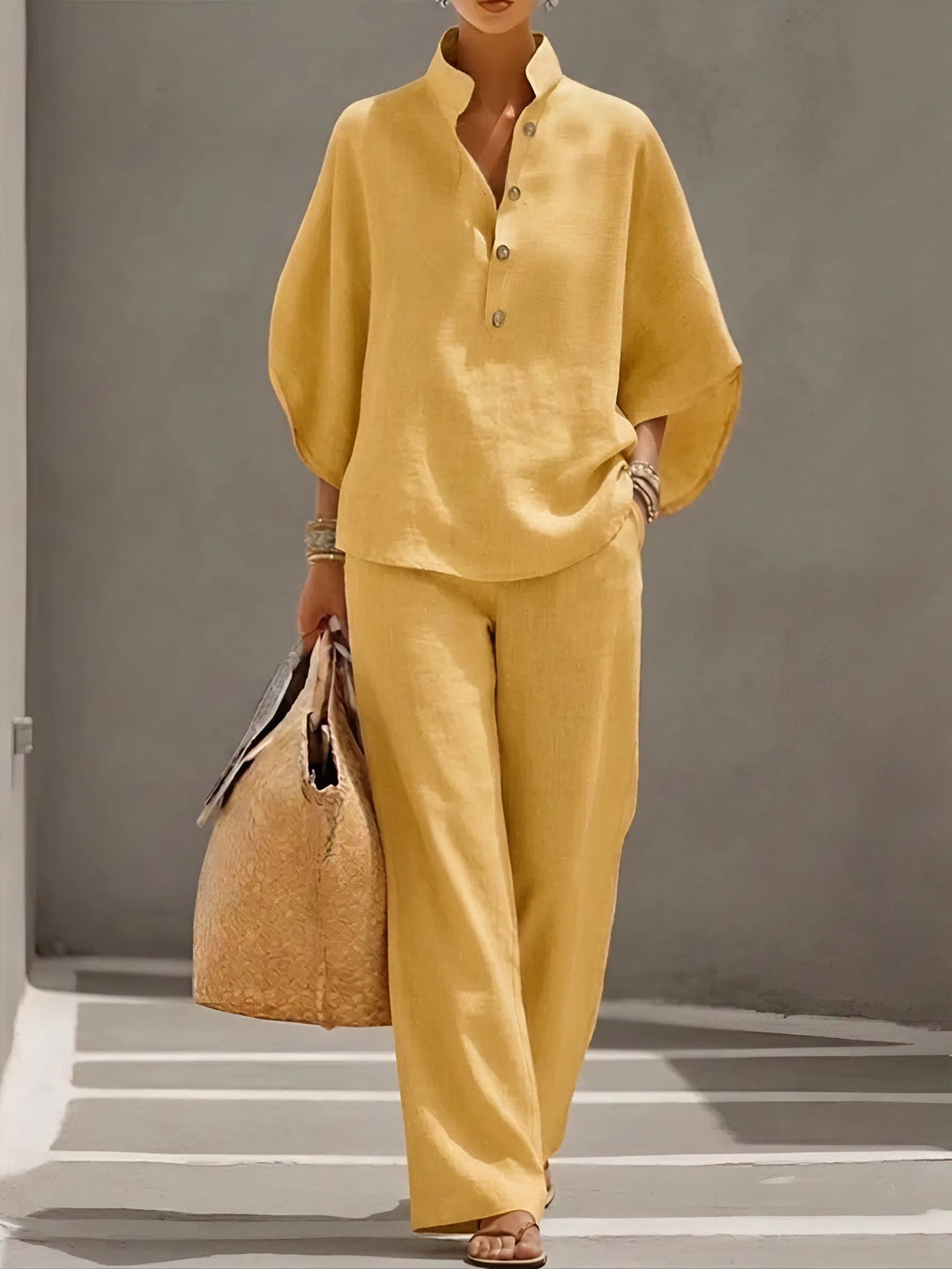 Elena - Casual Set in Cotton and Linen