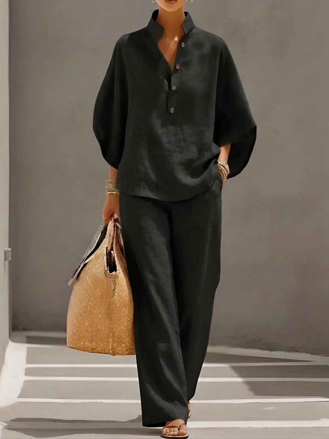Elena - Casual Set in Cotton and Linen