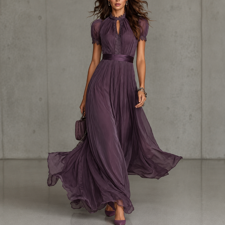 Winifred | Floral midi dress with V-neck and tie waist